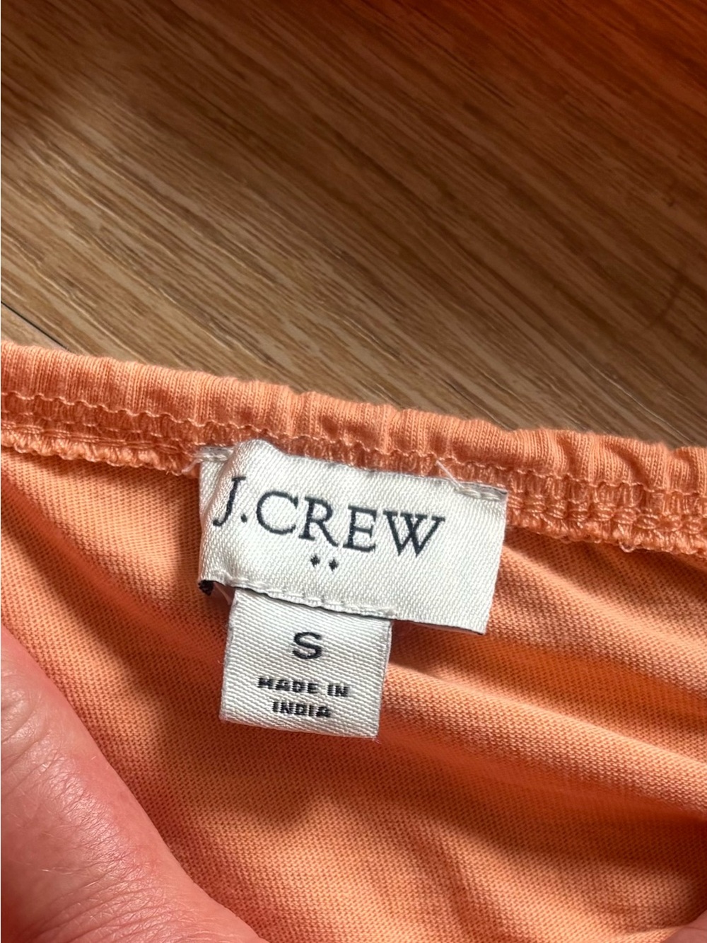 J. Crew Peach Short Puff-Sleeve Top with bow detail in back - Picture 3 of 3